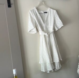 Elegant White Eyelet Dress